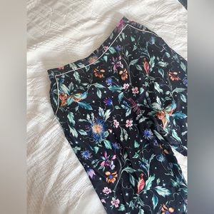 Fleur Du Mal Silk Floral Print Pants
